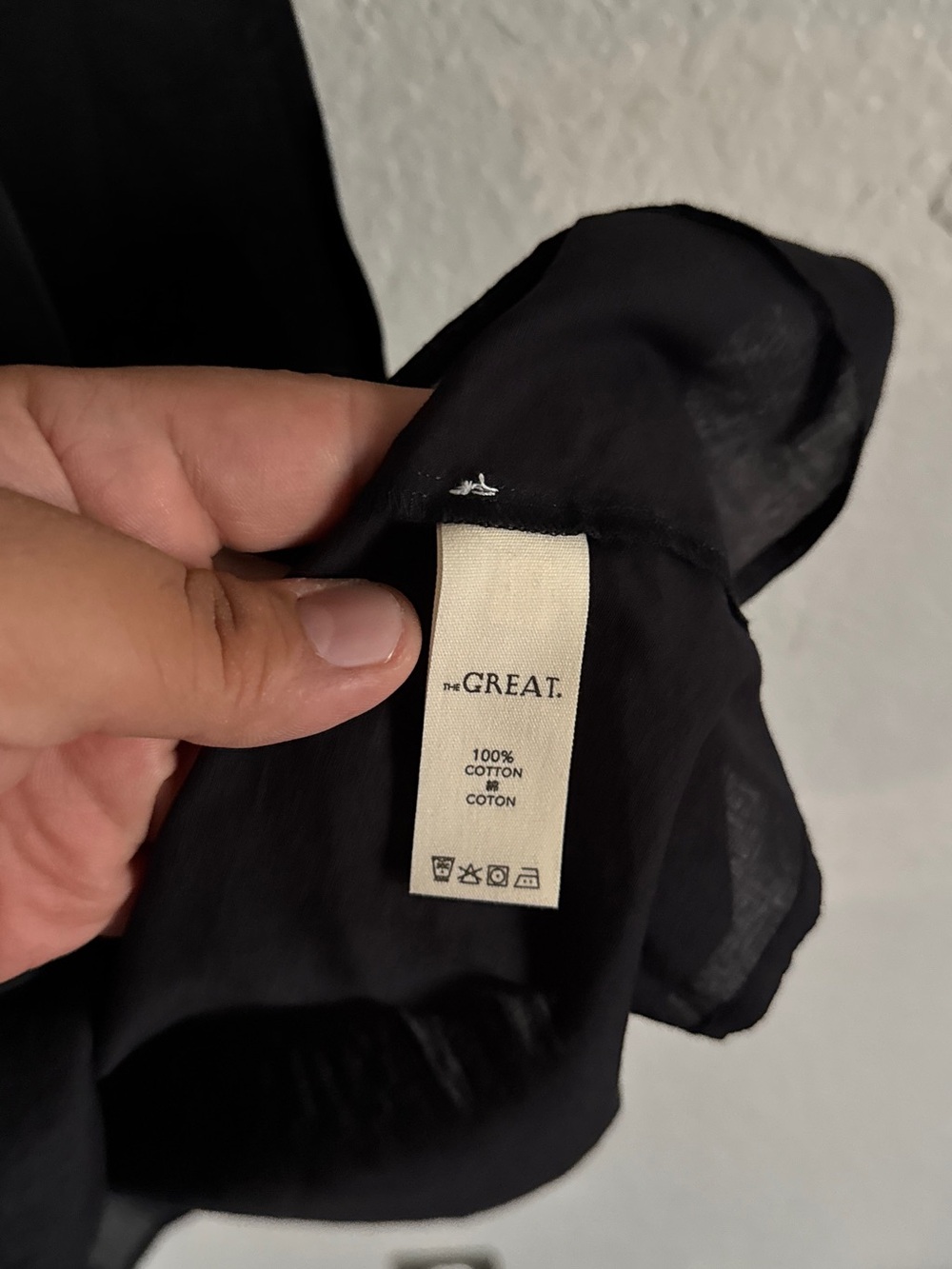 The GREAT. Black Cotton Slip Dress - Picture 4 of 4